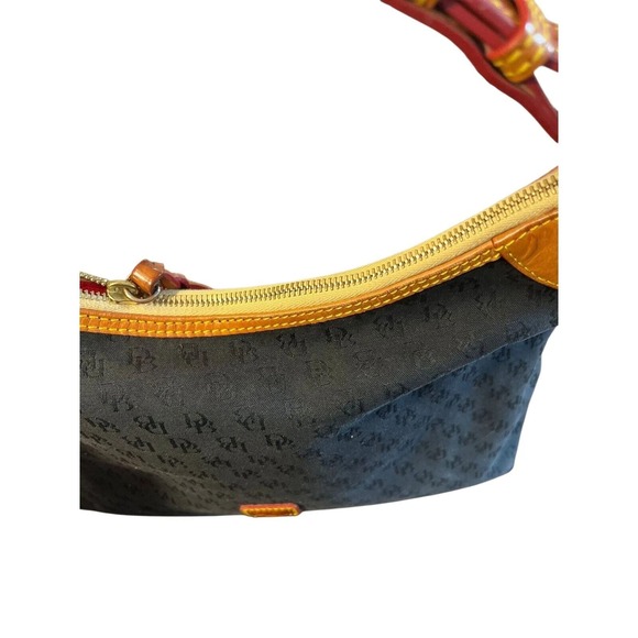 Dooney & Bourke Hobo Bag Monogram Canvas Leather Trim Shoulder Bag - Picture 4 of 5
